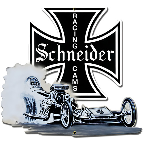 Schneider Racing Metal Sign - 15" x 16"