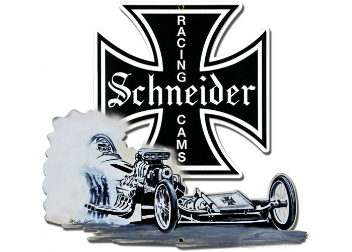 Schneider Racing Metal Sign - 15" x 16"