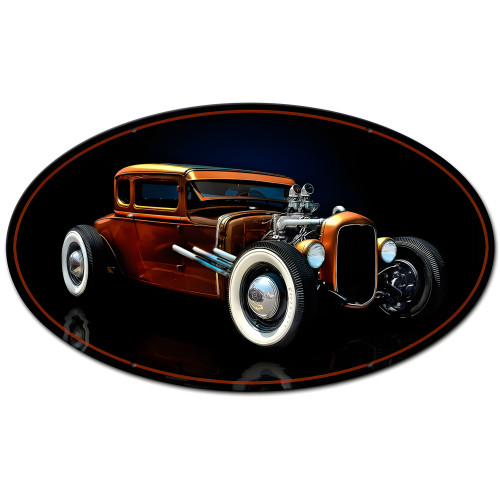 Seal Beach Oval Metal Sign - 24" x 14"