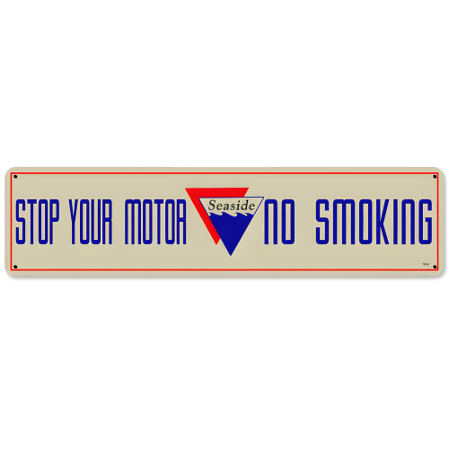 Seaside No Smoking Metal Sign - 20" x 5"