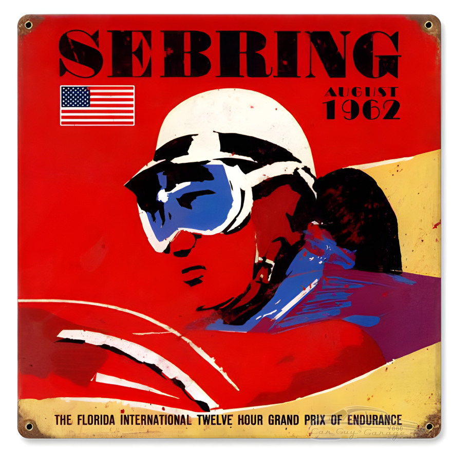 Sebring Metal Sign - 12" x 12"
