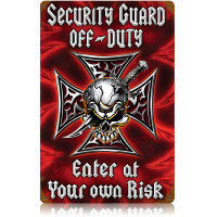 Security Off Duty Metal Sign - 12" x 18"