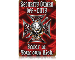 Security Off Duty Metal Sign - 12" x 18"