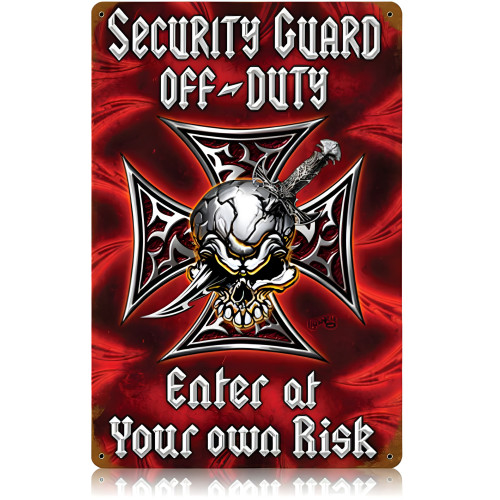 Security Off Duty Metal Sign - 12" x 18"