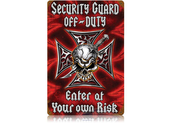 Security Off Duty Metal Sign