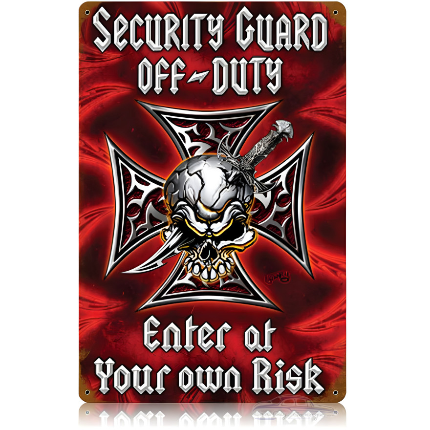Security Off Duty Metal Sign - 12" x 18"