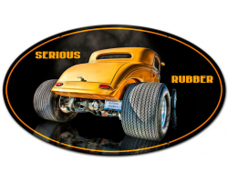 Serious Rubber Metal Sign - 24" x 14"