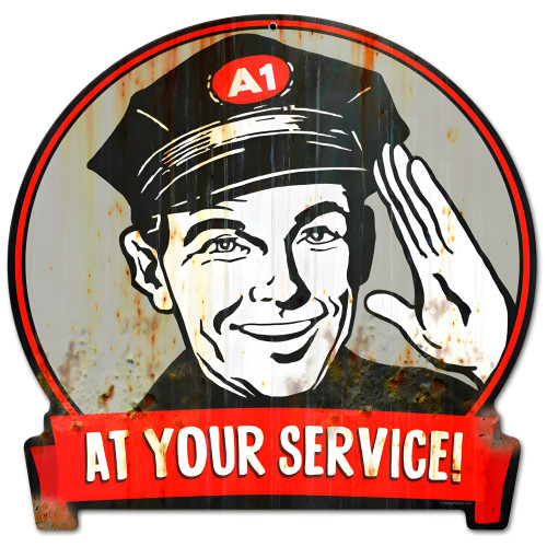 Service Man Metal Sign - 15" x 16"