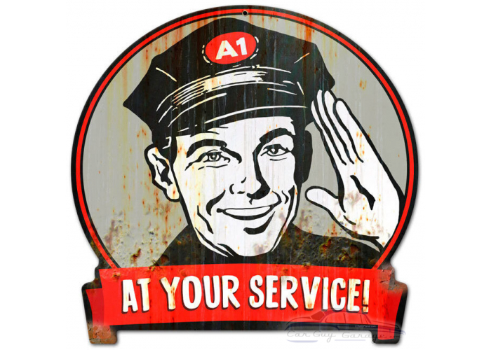 Service Man Metal Sign - 15" x 16"