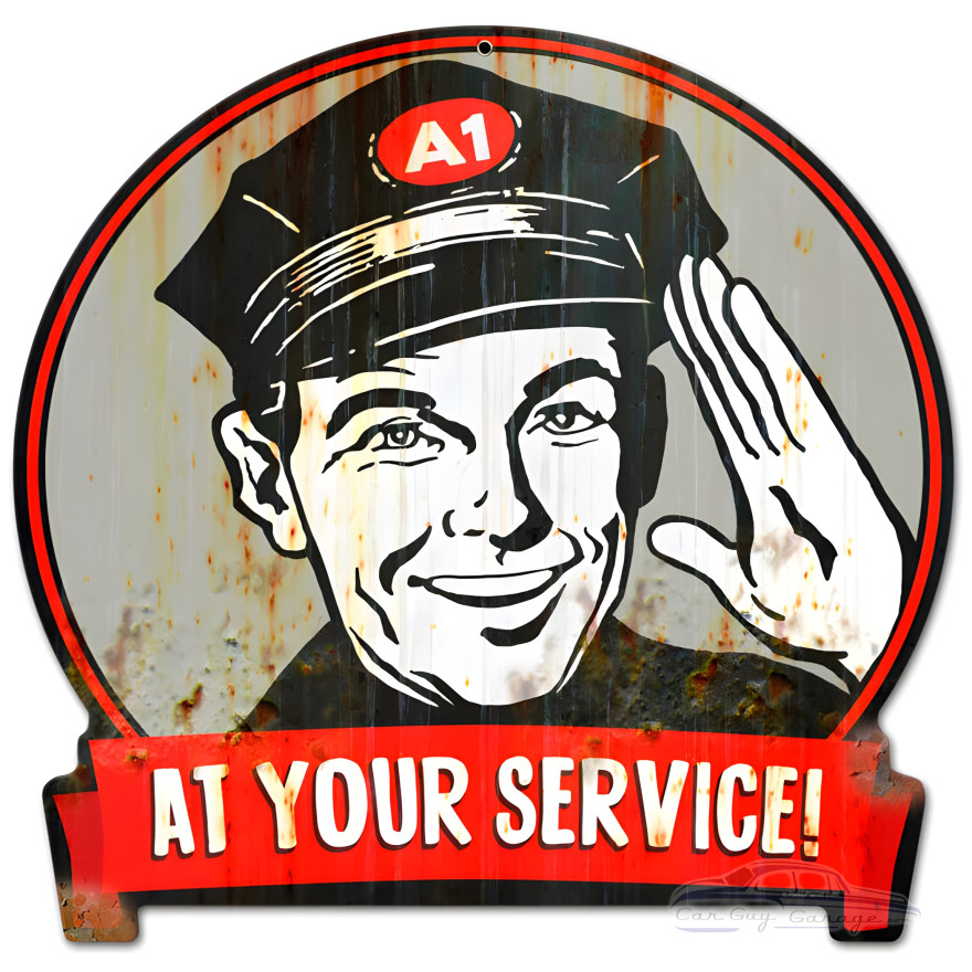 Service Man Metal Sign - 15" x 16"