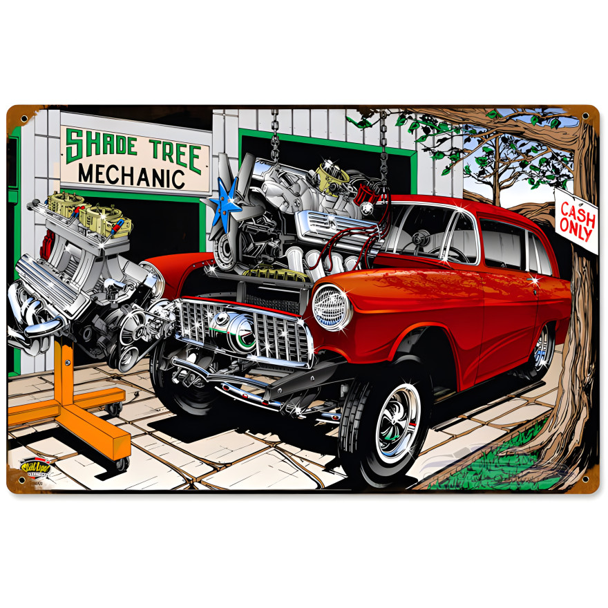 Shade Tree Metal Sign - 18" x 12"