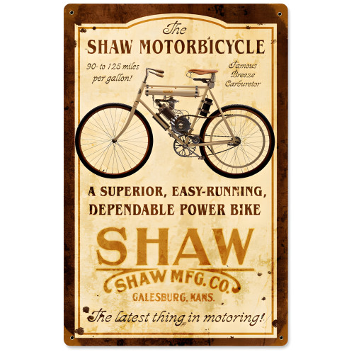 Shaw Motorbike Sign - 12" x 18"