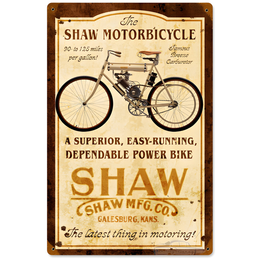 Shaw Motorbike Sign - 12" x 18"