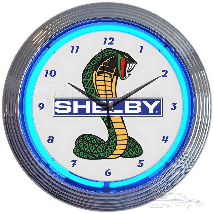 Shelby Cobra Ford Mustang Neon Clock Shelby Cobra Ford Mustang Neon Clock