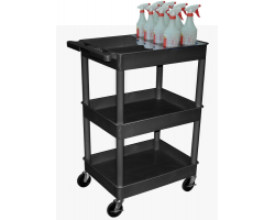 3 Shelf Utility Cart w/ Bottle Holder