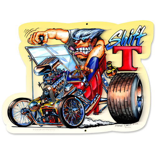 Shift T Metal Sign - 18" x 12"