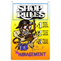 Shop Rules Metal Sign - 12" x 18"