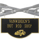 Personalized Cast Aluminum 2-Sided Hanging Garage Hot Rod Plaque