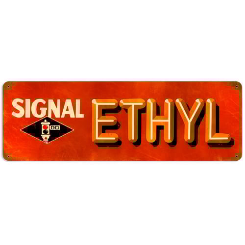Signal Ethyl Vintage Metal Sign - 24" x 8"