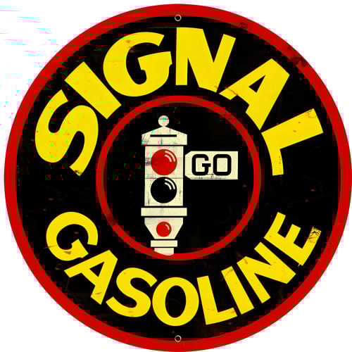 Signal Gasoline metal sign - 28" Round