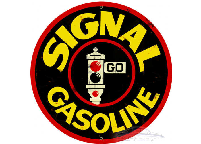 Signal Gasoline metal sign - 28" Round