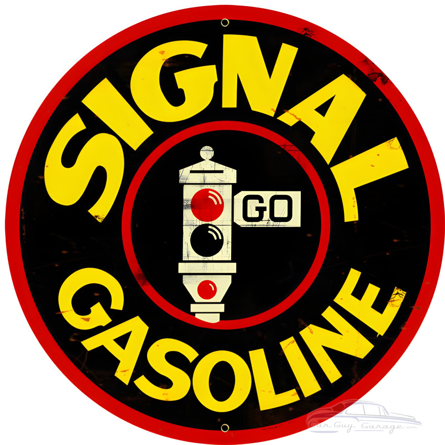 Signal Gasoline metal sign - 28" Round