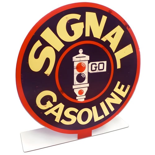 Signal Gasoline Topper Metal Sign - 8" x 8"