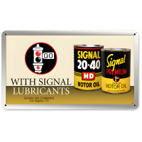 Signal Oil Can Metal Sign - 14" x 8"