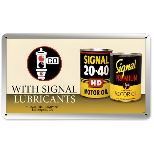 Signal Oil Can Metal Sign - 14" x 8"