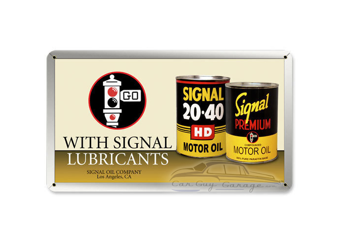 Signal Oil Can Metal Sign - 14" x 8"