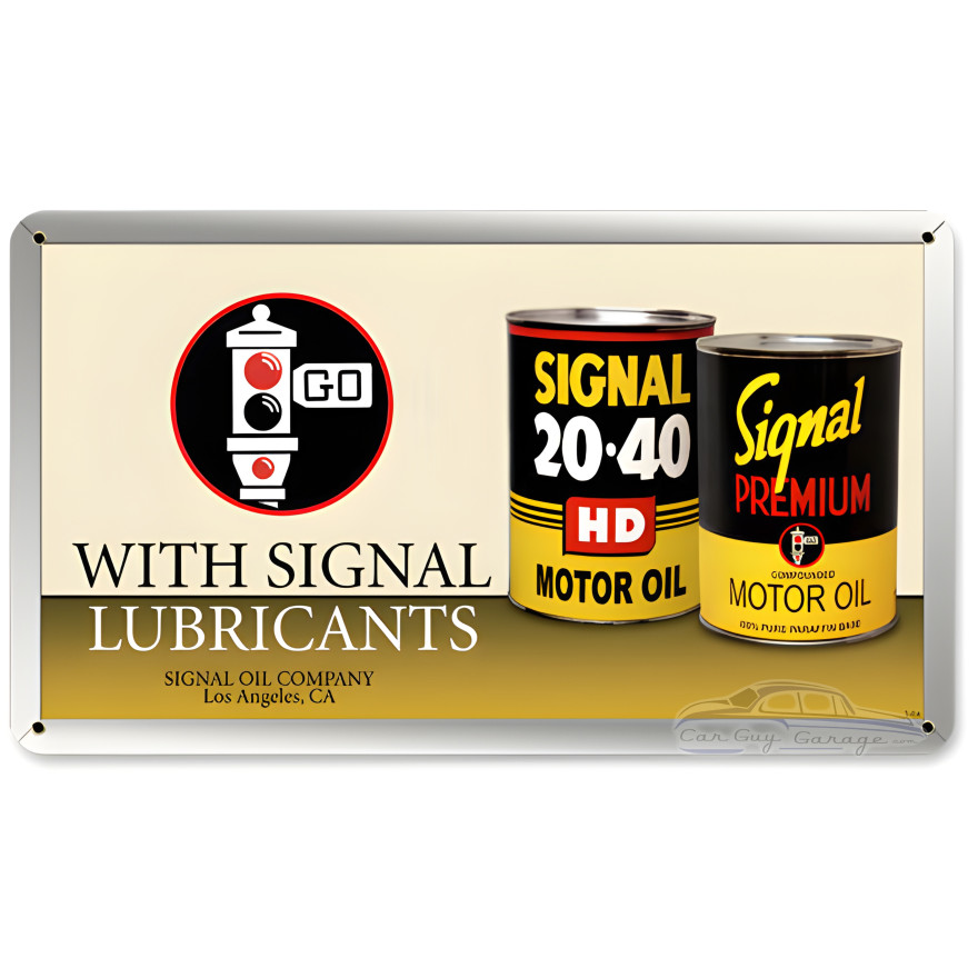 Signal Oil Can Metal Sign - 14" x 8"