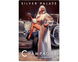 Silver Palate Champagne Metal Sign - 24" x 36"