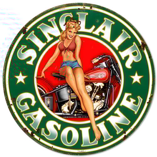 Sinclair Gasoline Metal Sign - 14" Round