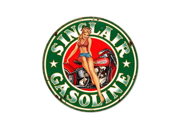 Sinclair Gasoline Metal Sign - 14" Round