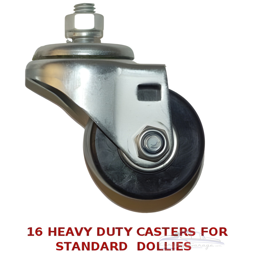 Sixteen 2.5" Heavy Duty Casters for Standard Car Dollies Sixteen 2.5" Heavy Duty Casters for Standard Car Dollies