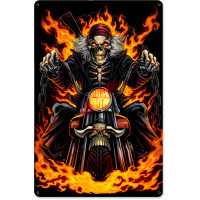 Skeleton Rider Metal Sign - 18" x 12"