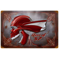 Skull Metal Sign - 18" x 12"