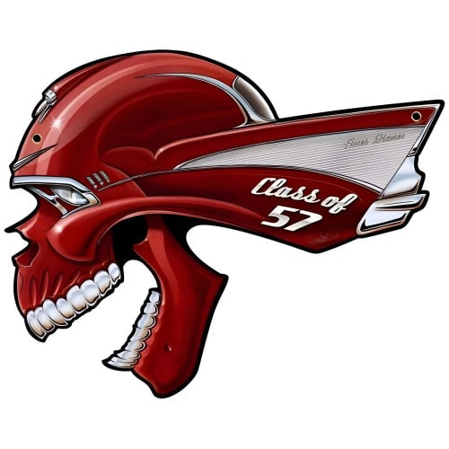 Skull Class of '57 Metal Sign - 20" x 16"