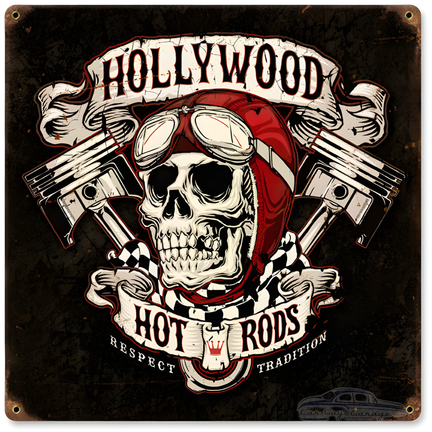 Skull Pistons Sign - 12" x 12"