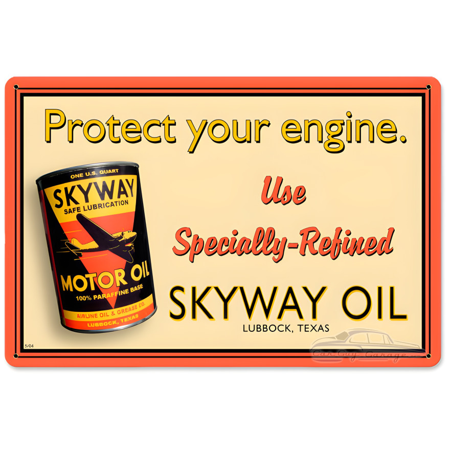 Skyway Oil Metal Sign - 18" x 12"