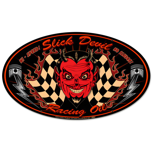 Slick Devil Metal Sign - 24" x 12"
