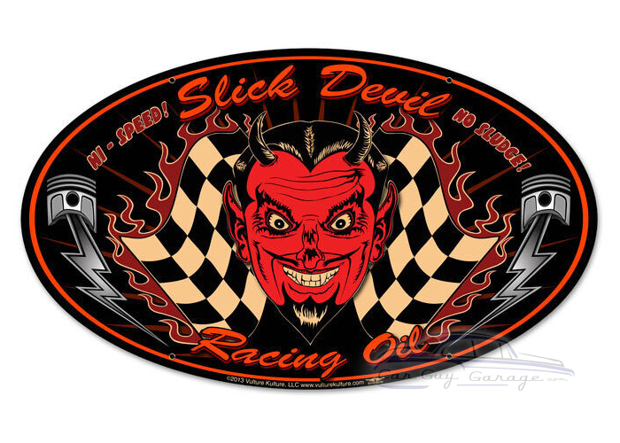Slick Devil Metal Sign - 24" x 12"