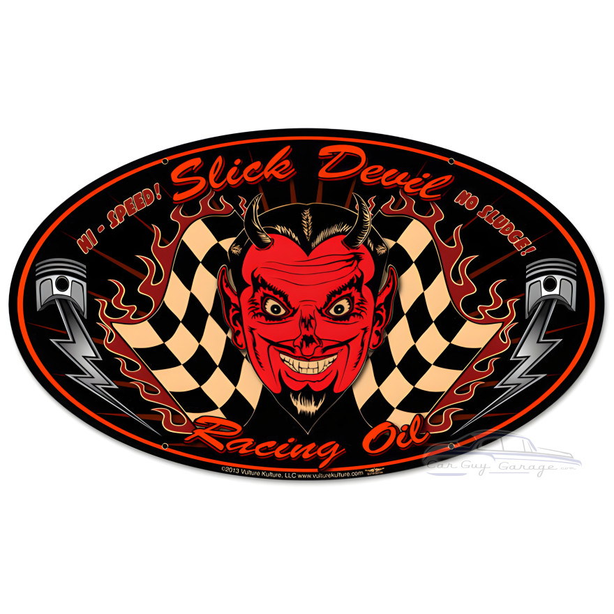 Slick Devil Metal Sign - 24" x 12"