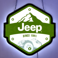 Jeep Since 1941 Badge LED Wall Sign - 16" x 16"