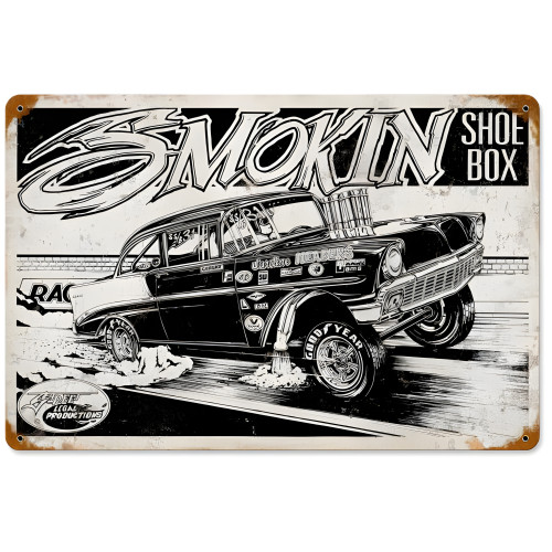 Smokin Shoebox Metal Sign - 18" x 12"