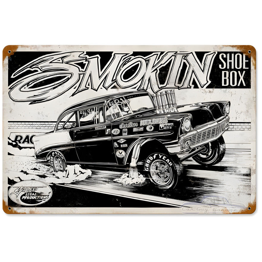 Smokin Shoebox Metal Sign - 18" x 12"