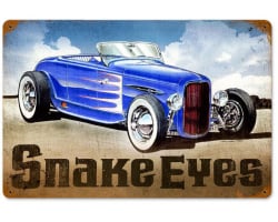 Snake Eyes Hot Rod Metal Sign