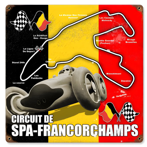 Spa-Francorchamps Metal Sign - 12" x 12"