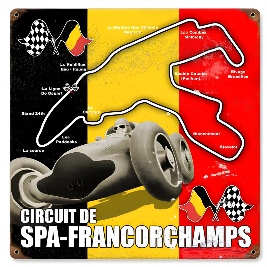 Spa-Francorchamps Metal Sign - 12" x 12"