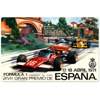 Spanish Formula One Metal Sign - 18" x 12"